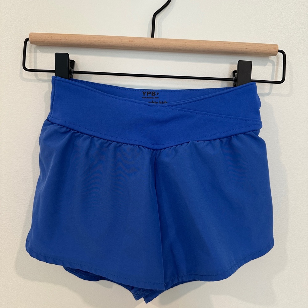 Abercrombie YPB Girls Cross-waist Blue Athletic Shorts - Picture 1 of 5